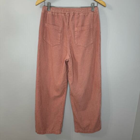 IT IS WELL LA Corduroy Crop Pant Pull-on Relax Fit Pink Cotton Women's S New - Picture 8 of 9
